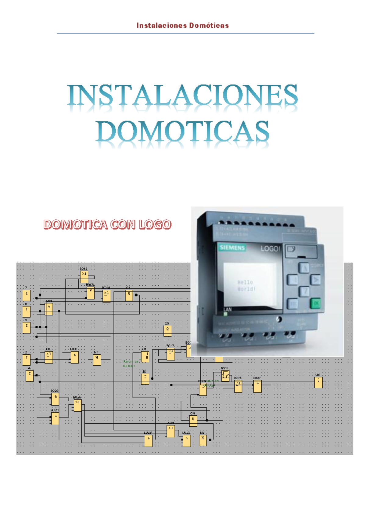 Aplicaciones de Iluminación en Domótica - LOGO! Instalaciones Detalladas - Document Preview