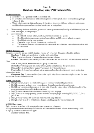 PHP and MySQL notes - UNIT 3: Using Functions, Class- Objects, Forms in ...