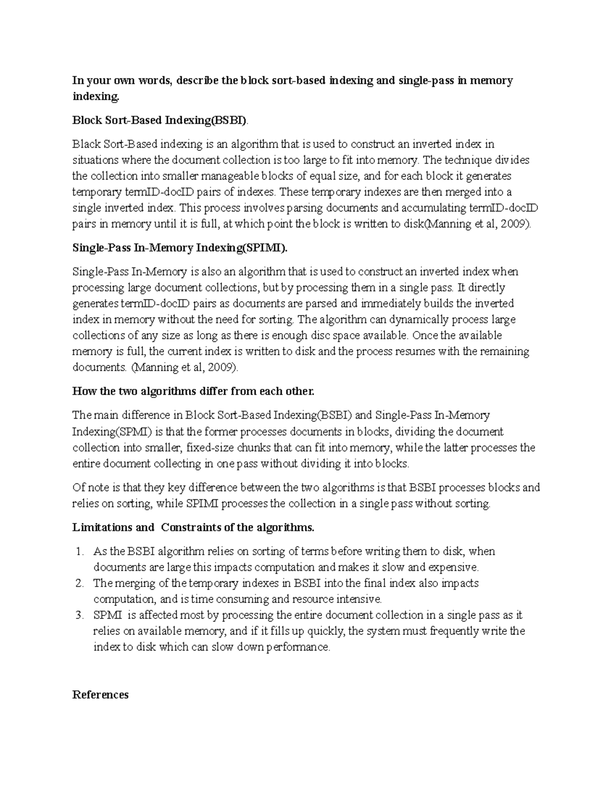 CS101: Discussion on Block Sort-Based vs. Single-Pass Indexing - Studocu