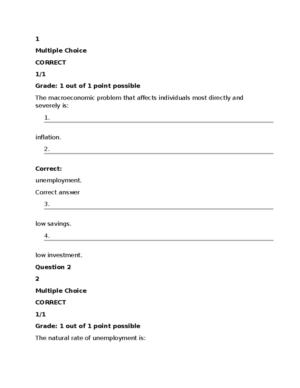HW 8 Multiple Choice Questions - Economics Exam Review - Studocu