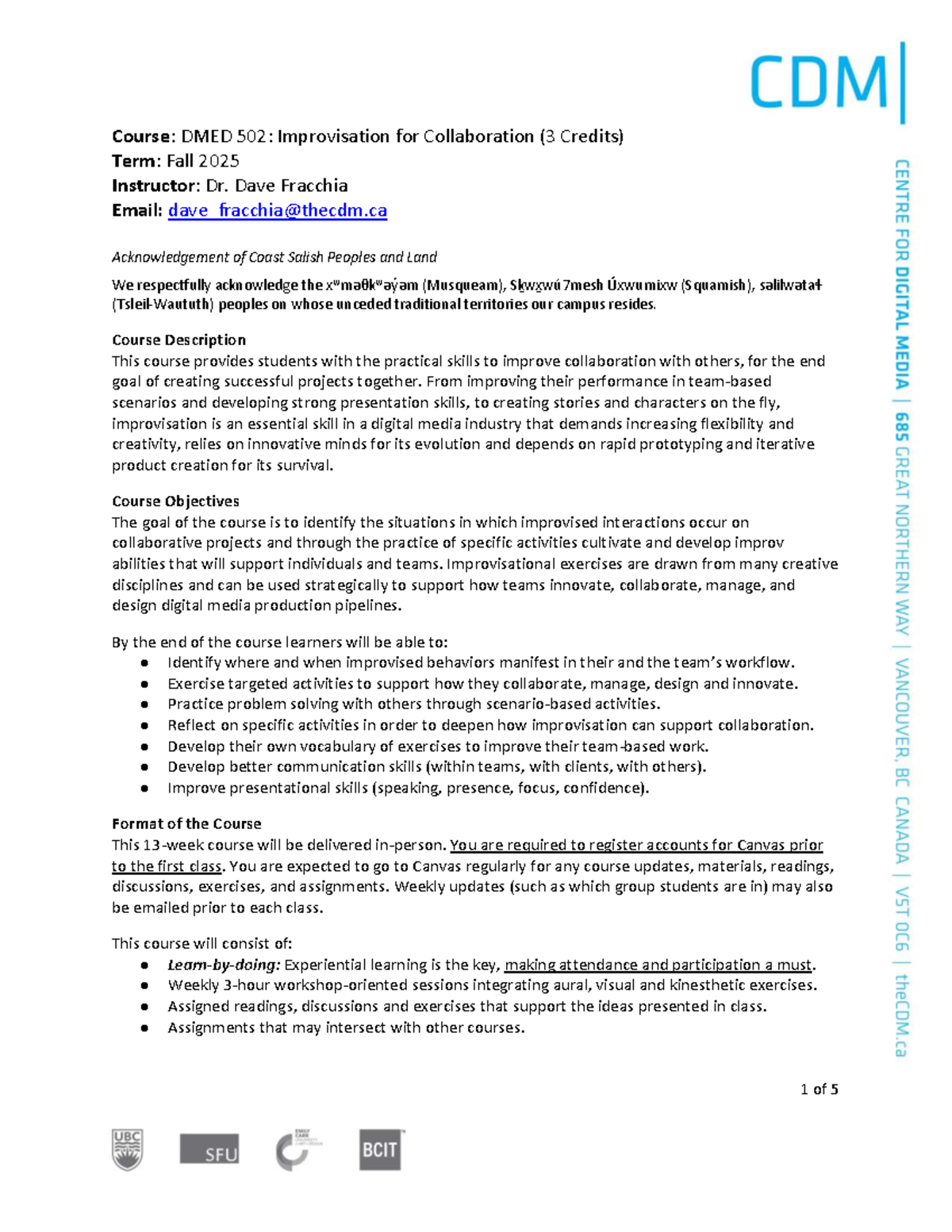 DMED 502 - Final Exam Study Guide: Improvisation for Collaboration ...