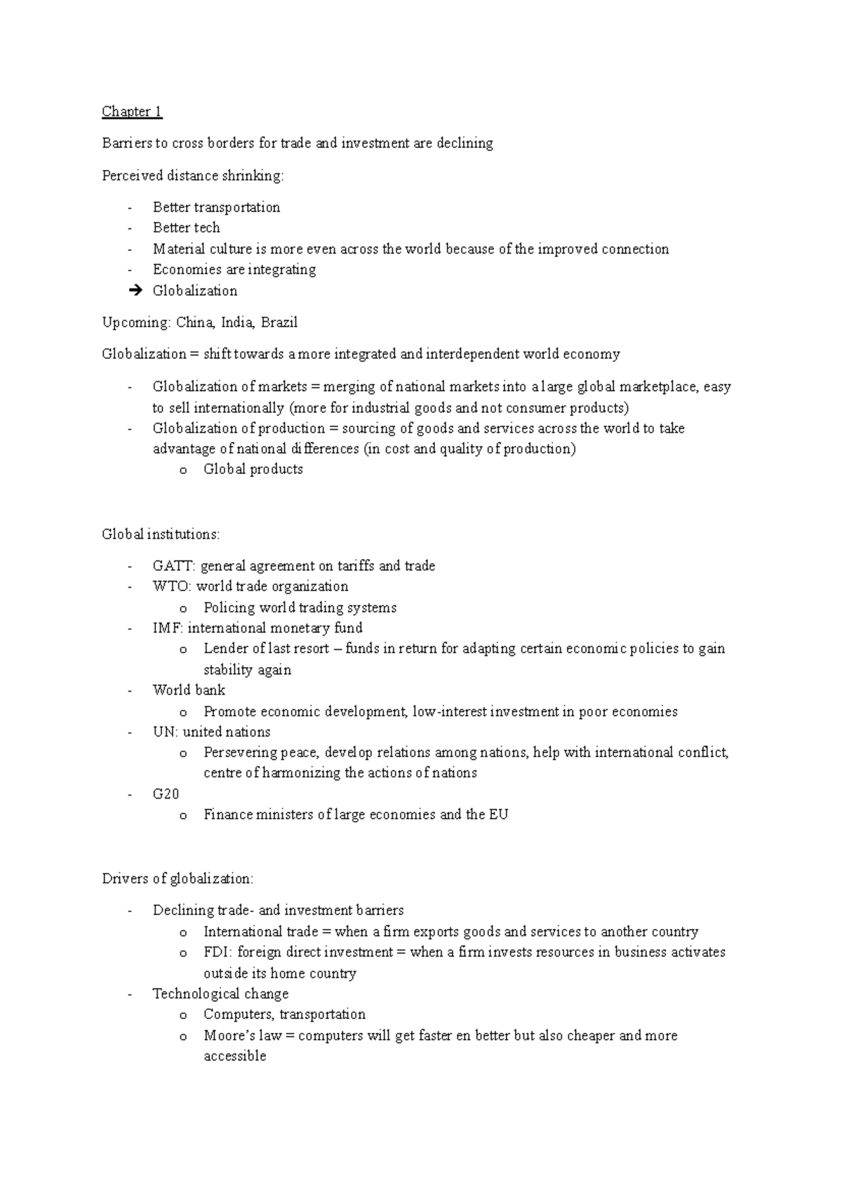 International Business - Chapter 1 & 2 Overview and Key Concepts ...