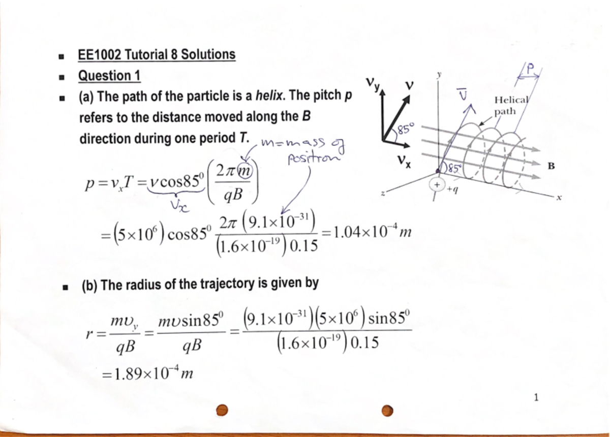 EE1002 Tutorial 8 Solutions - EE1002 - Studocu