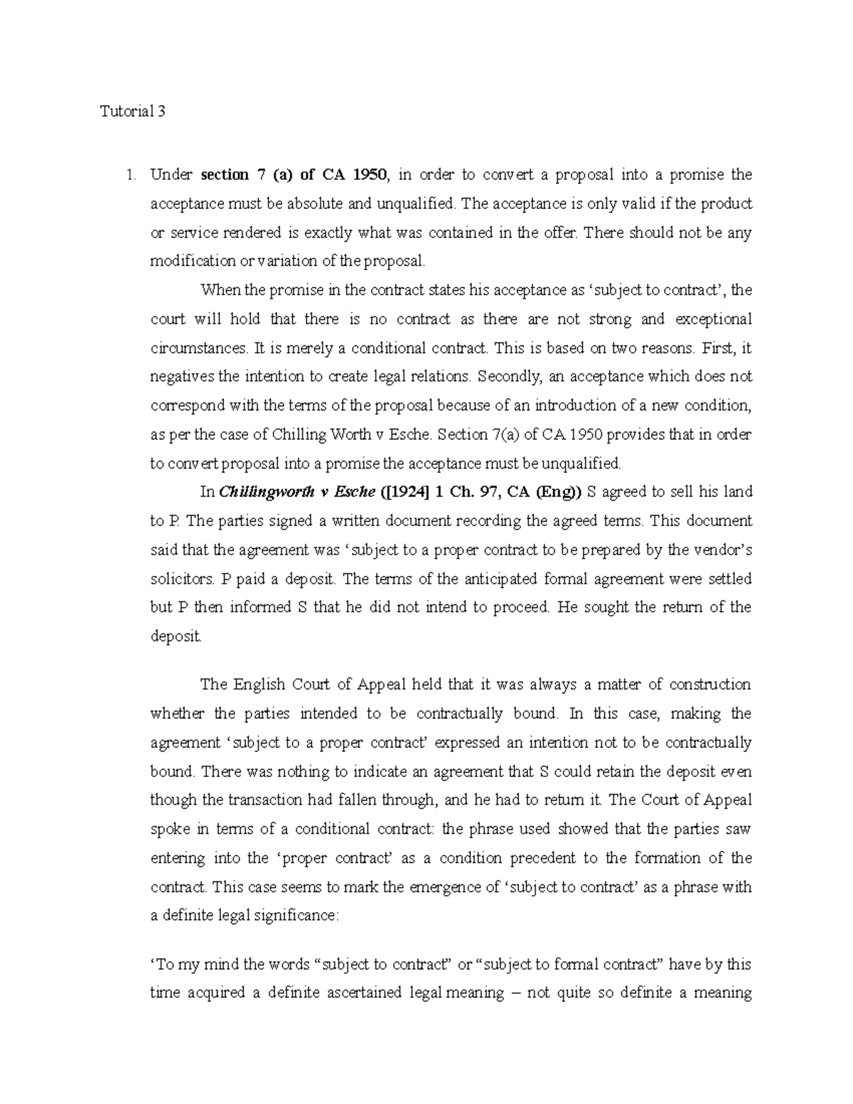 T436 - Law of Contract: Understanding Section 7(a) and Its Implications ...