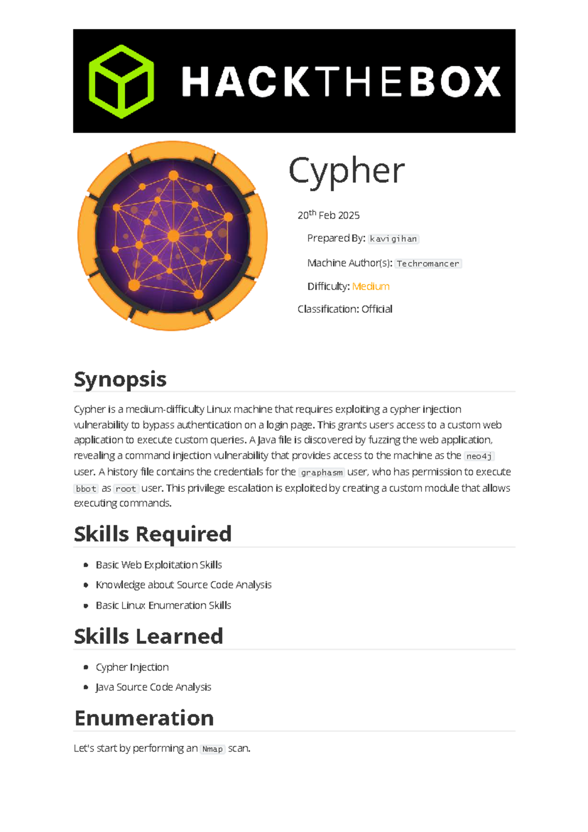 Cypher Machine Exploitation Notes - Medium Difficulty (CS101) - Studocu