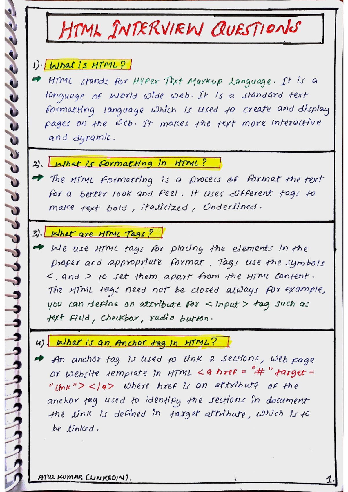 HTML Interview Series: Key Questions and Insights - Studocu