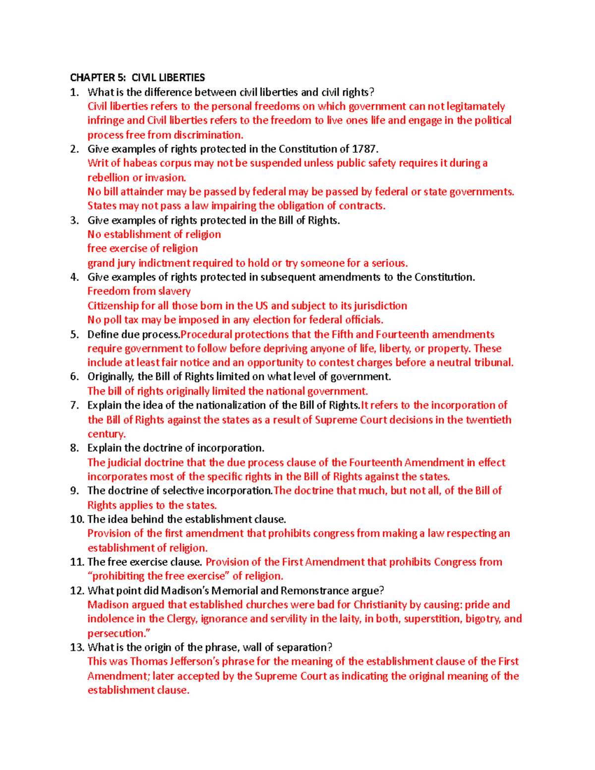 Chapter 5: Civil Liberties - Key Concepts & Court Cases Explained - Studocu