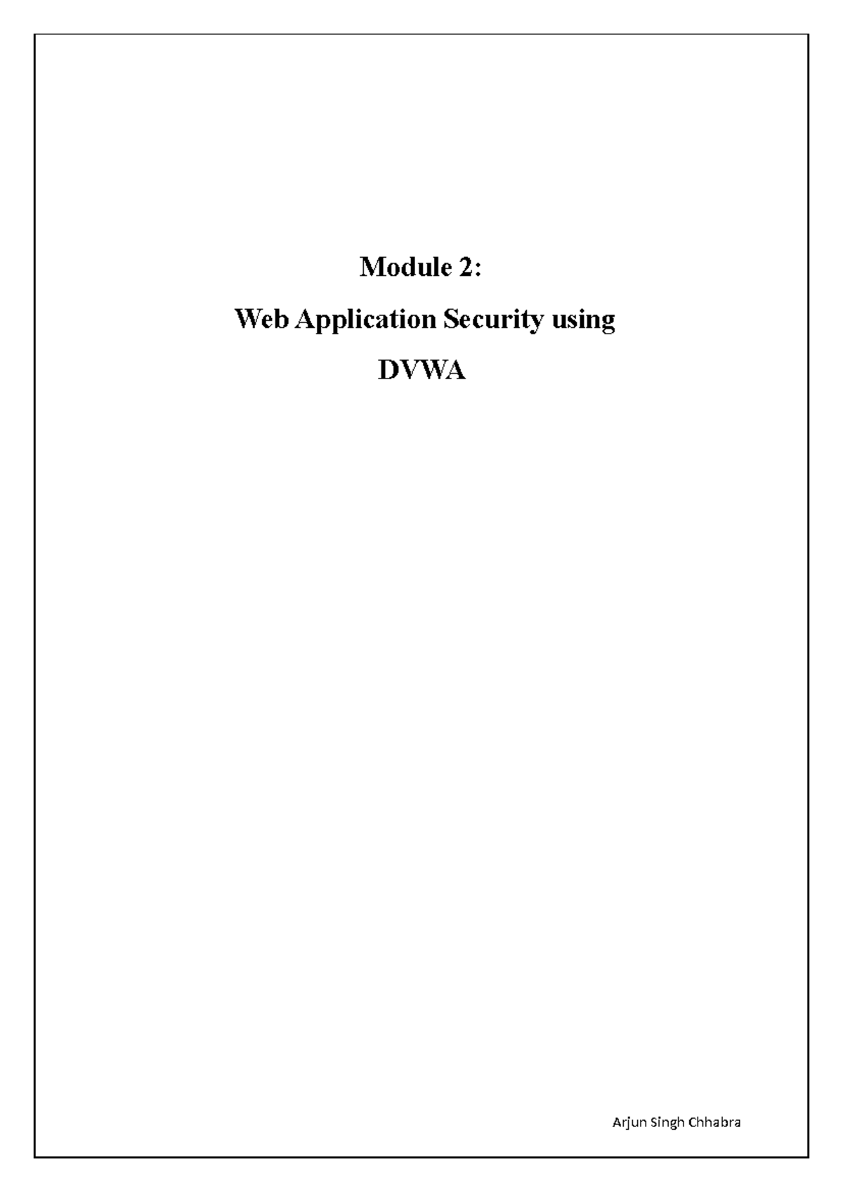 Module 2: Web App Security with DVWA - XSS & CSRF Exploits - Studocu