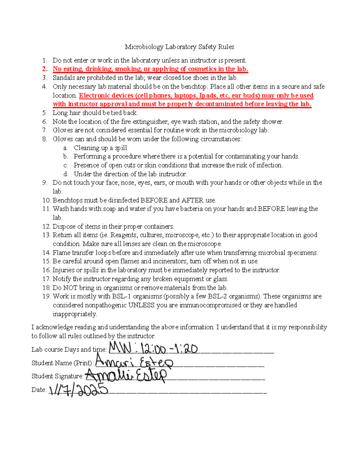 Microbiology Lab Safety Guidelines: Essential Rules and Practices - Studocu