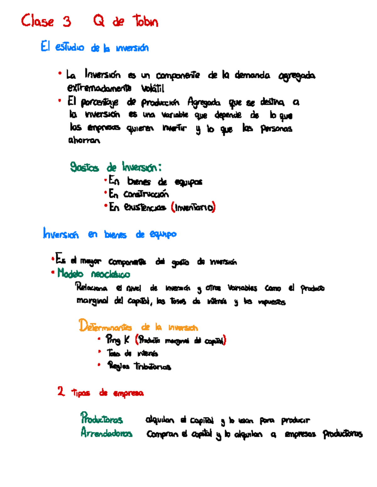 Clase 3: Análisis de la Inversión según el Modelo de Tobin (Q) - Studocu