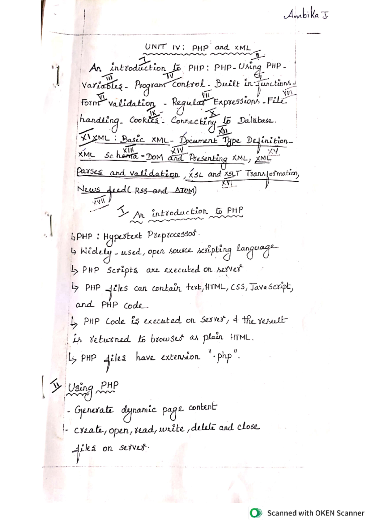 CCS375 - Unit 4 Lecture Notes: PHP and XML Overview - Studocu
