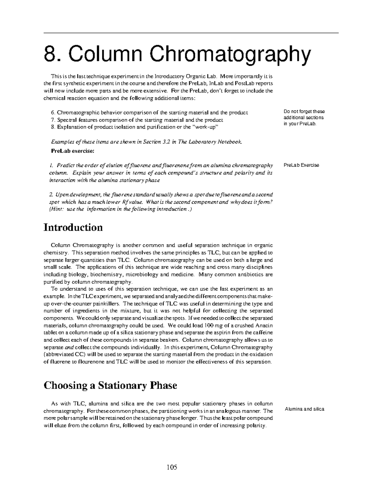 CC 2 - Column Chromatography Experiment Overview and Guidelines - Studocu