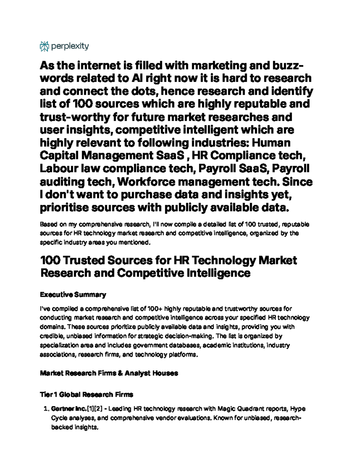 100 Trusted Sources for HR Tech Market Research & Competitive ...