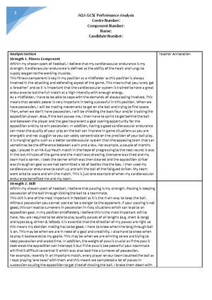 Document 20 - Introduction and analysis GCSE PE coursework - OCR GCSE ...