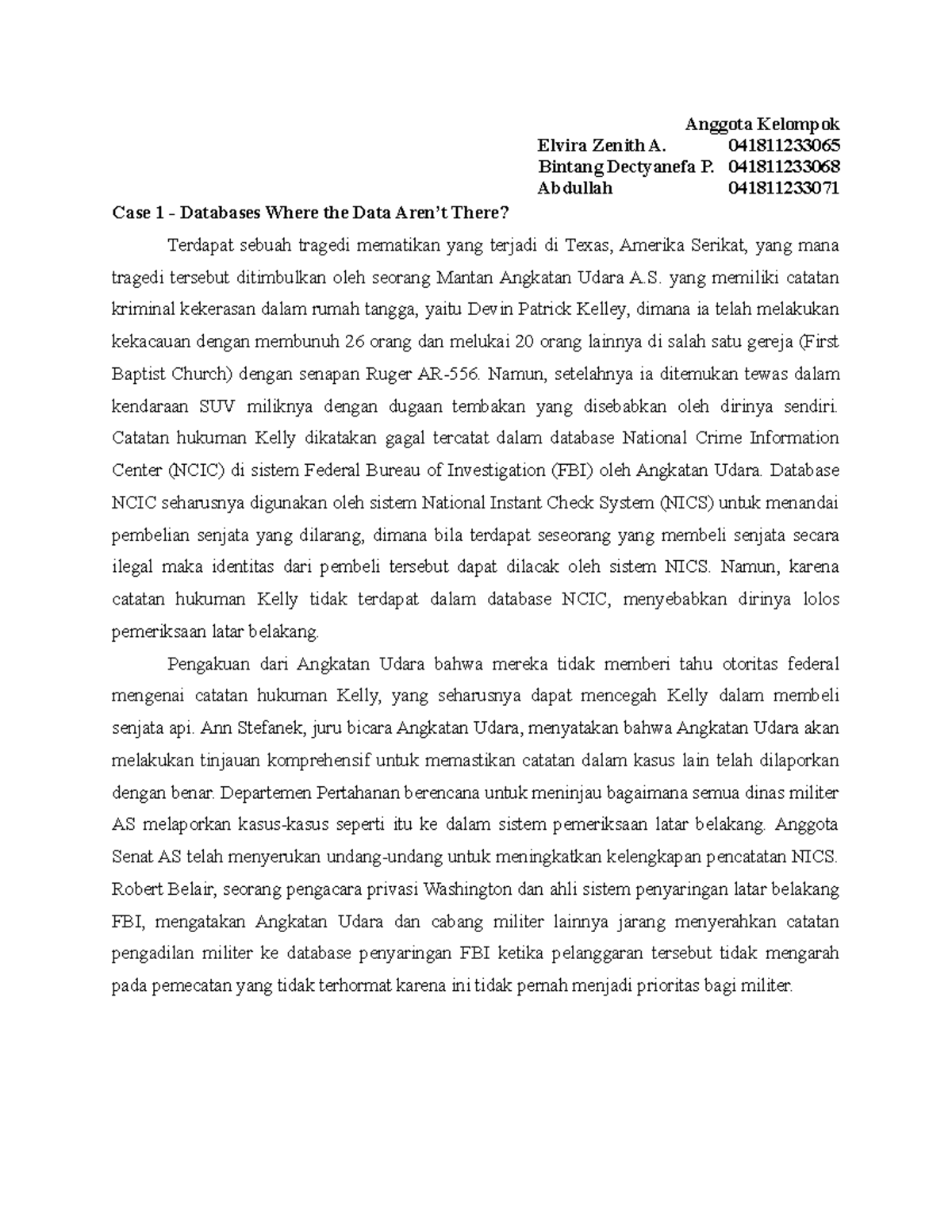Case Study - Databases Where The Data Aren't There - Management ...