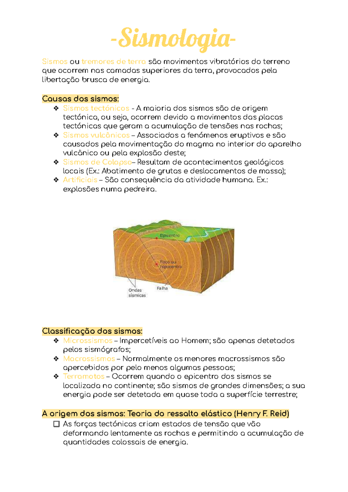Sismologia: Estudo dos Tremores de Terra e suas Causas - Studocu