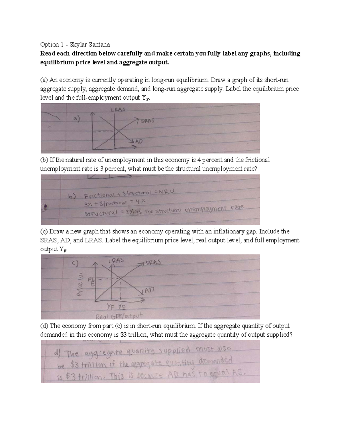 3.05 Midterm Exam - Aggregate Supply and Demand Analysis - Studocu