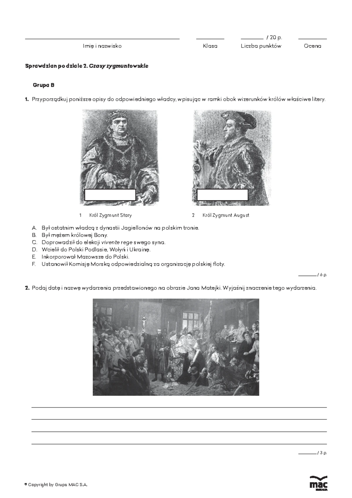 Sprawdzian Z Historii Ii Gimnazjum www.studocu.com