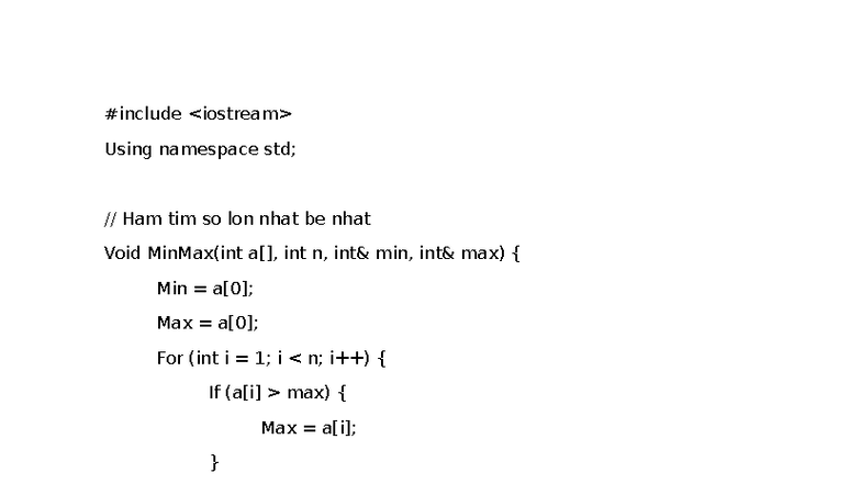 Tài liệu ôn tập C++: Hàm tìm số và dãy con trong mảng - Studocu