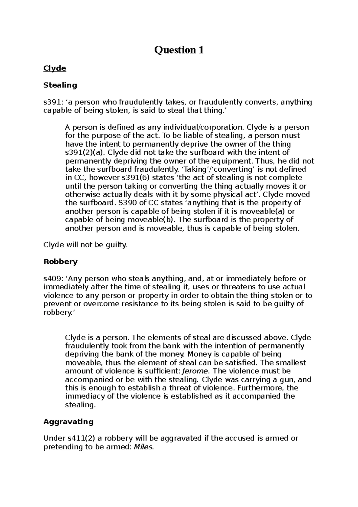 Week 9 Tutorial: Criminal Law Problem Questions & Exam Strategies - Studocu