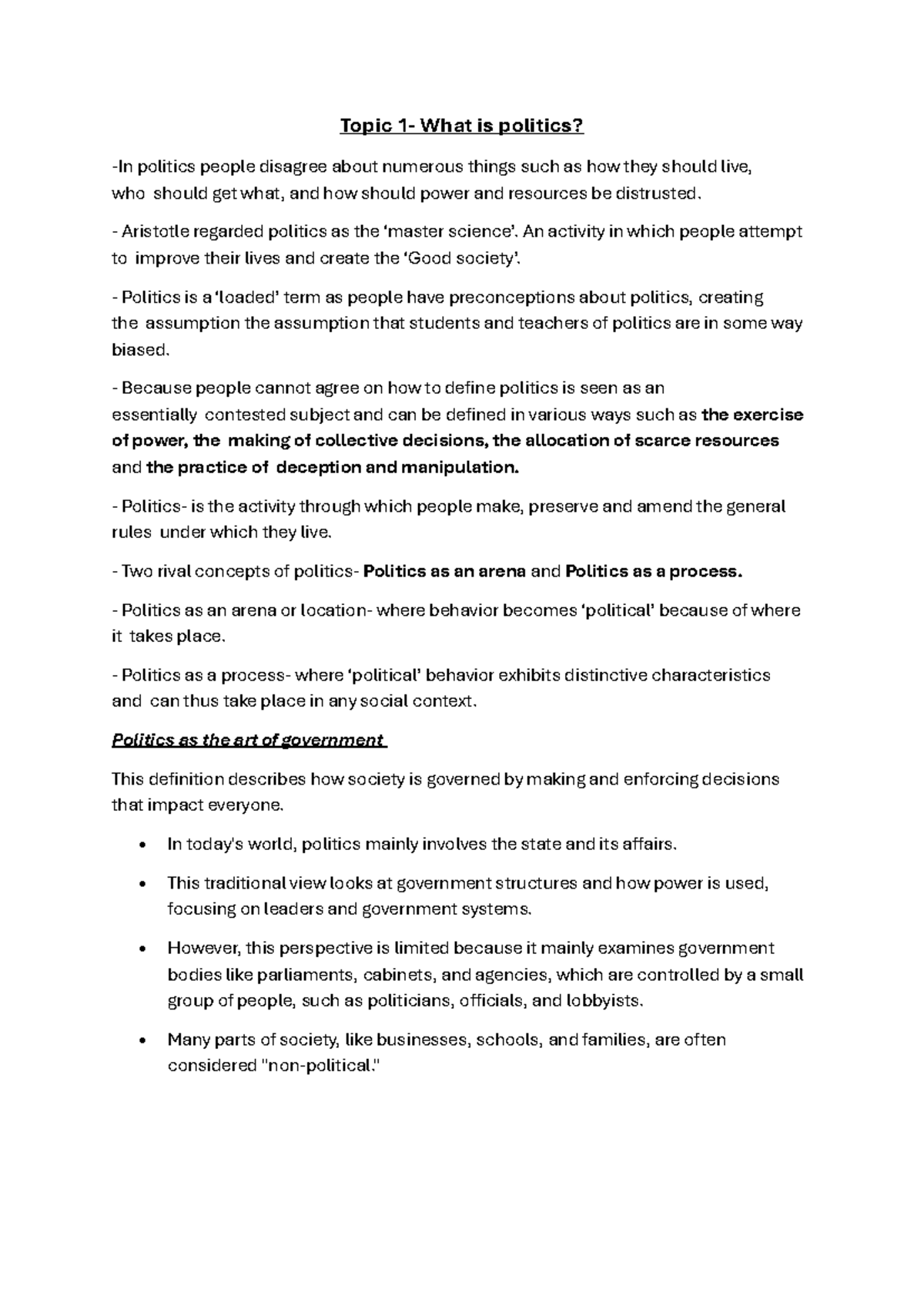 POG152 Part 2 - Comprehensive Politics Notes and Theories - Studocu