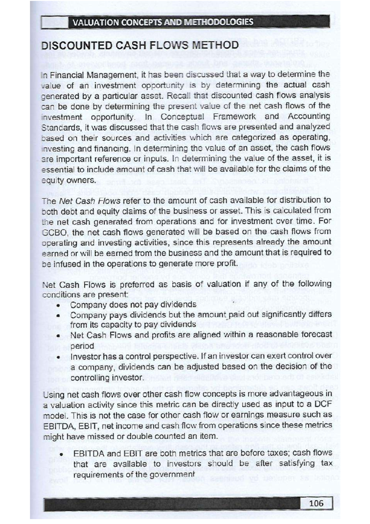 Chapter 5: Valuation Concepts & Methodologies - DCF Method in Financial ...