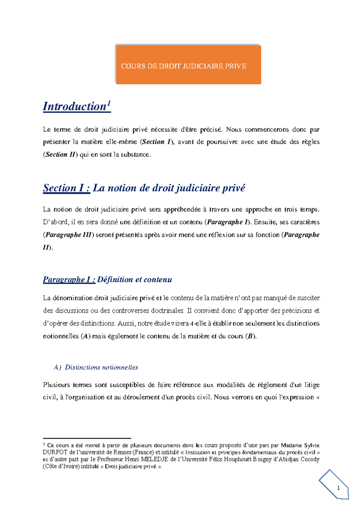 Cours de DJP : Introduction au Droit Judiciaire Privé - Studocu