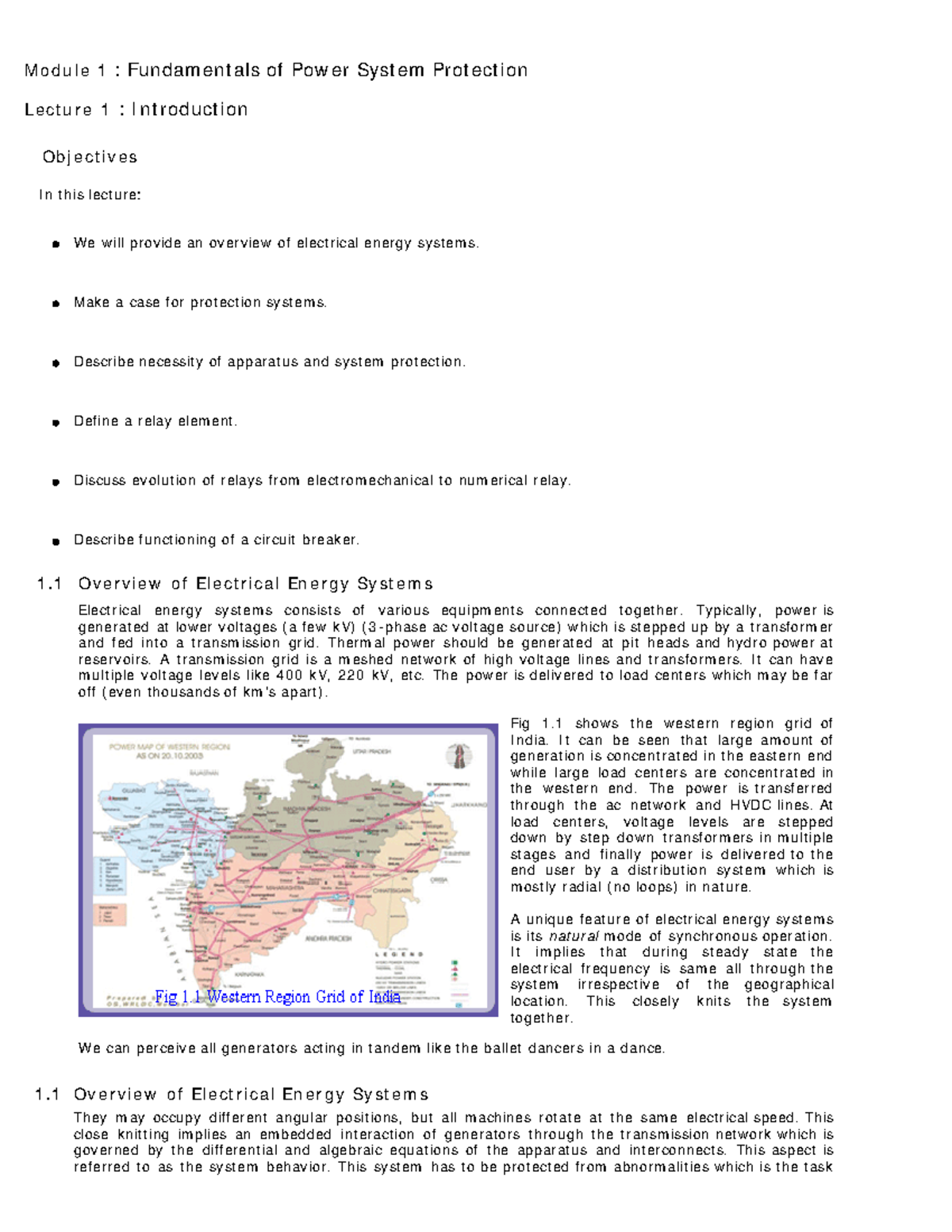 Lecture 1 - Fundamentals of Power System Protection (Module 1) - Studocu