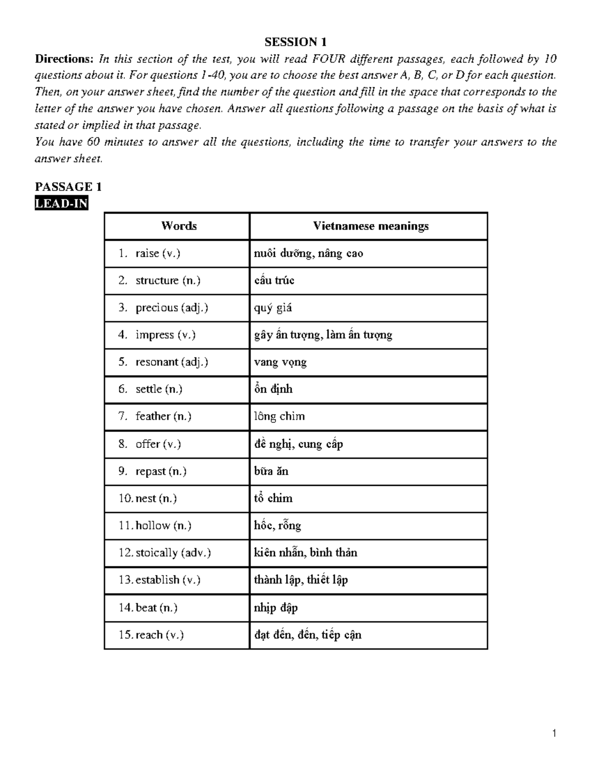 Reading-Session 1 - READING B1 Practice Test - Studocu
