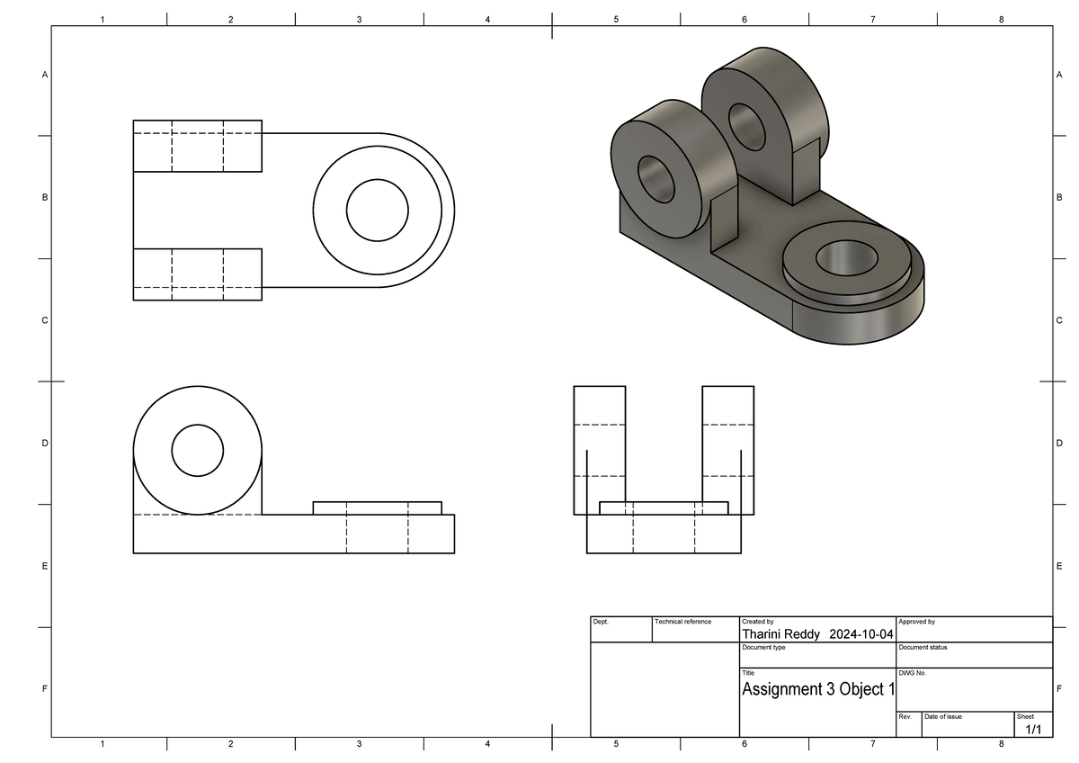 Assignment 3 Object 1 Drawing v1 - ECOR1047 - A 12 3 4 5 6 7 1 2 3 4 5 ...