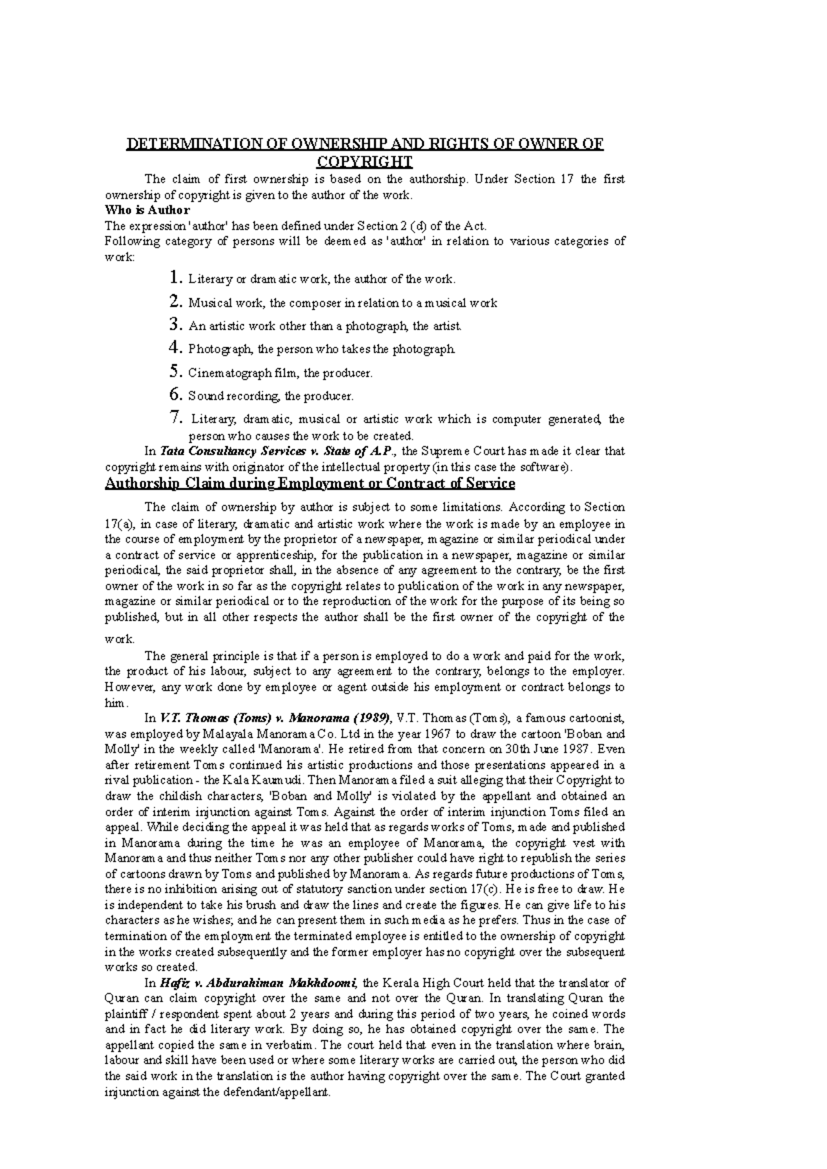 Intellectual Property Law: Ownership & Rights of Copyright (IPM 4 ...