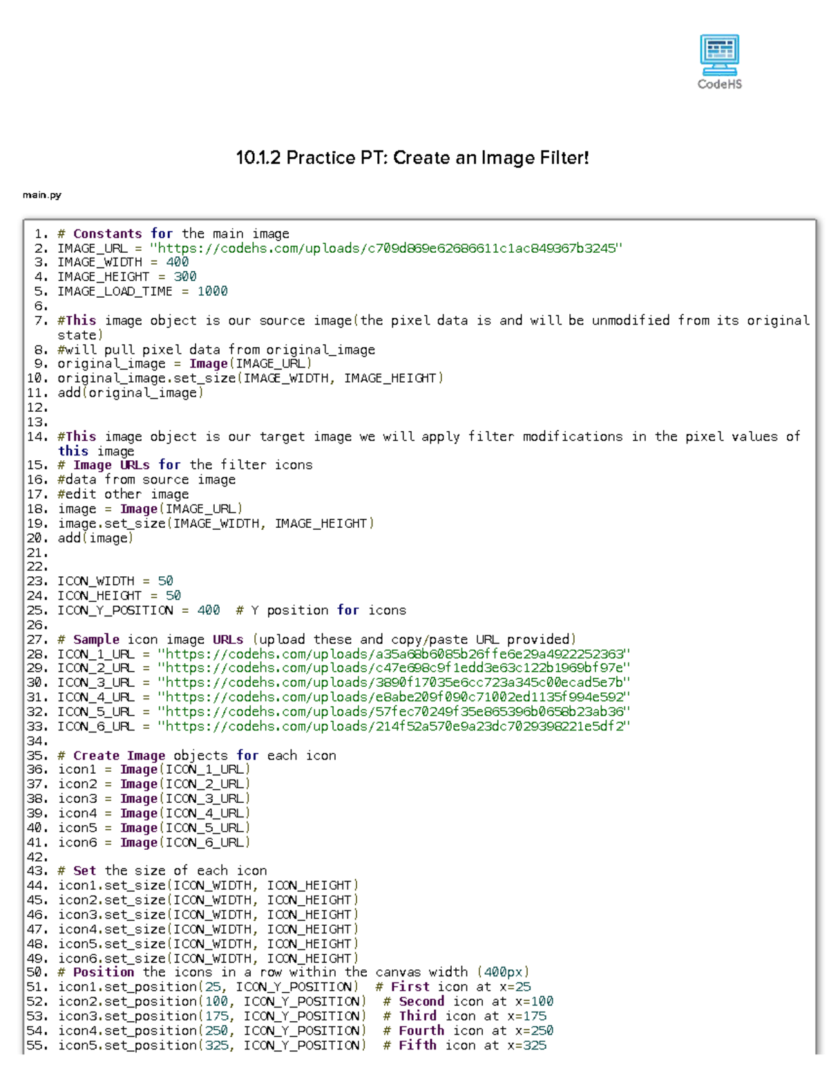 Image Filter Creation in Python: Practice PT 10.1.2 - Studocu