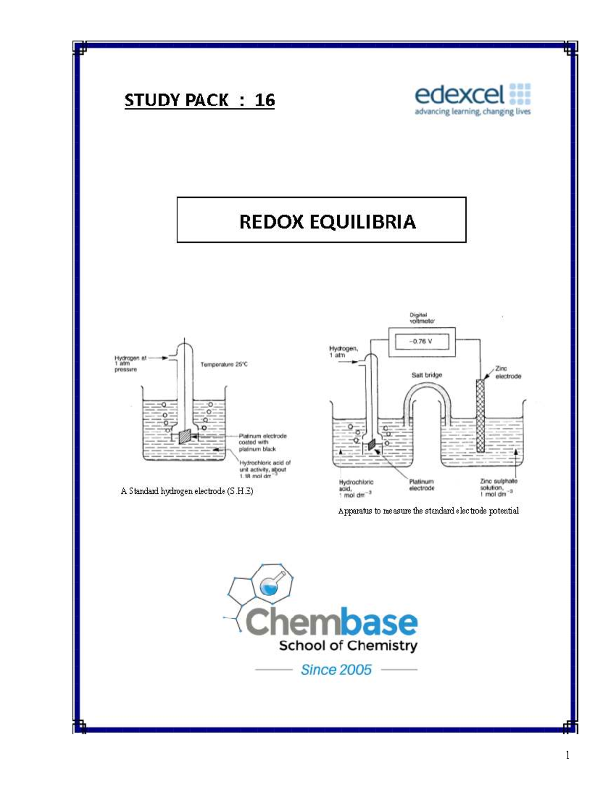 16-Redox Equilibria: Understanding Electrode Potentials and Reactions ...