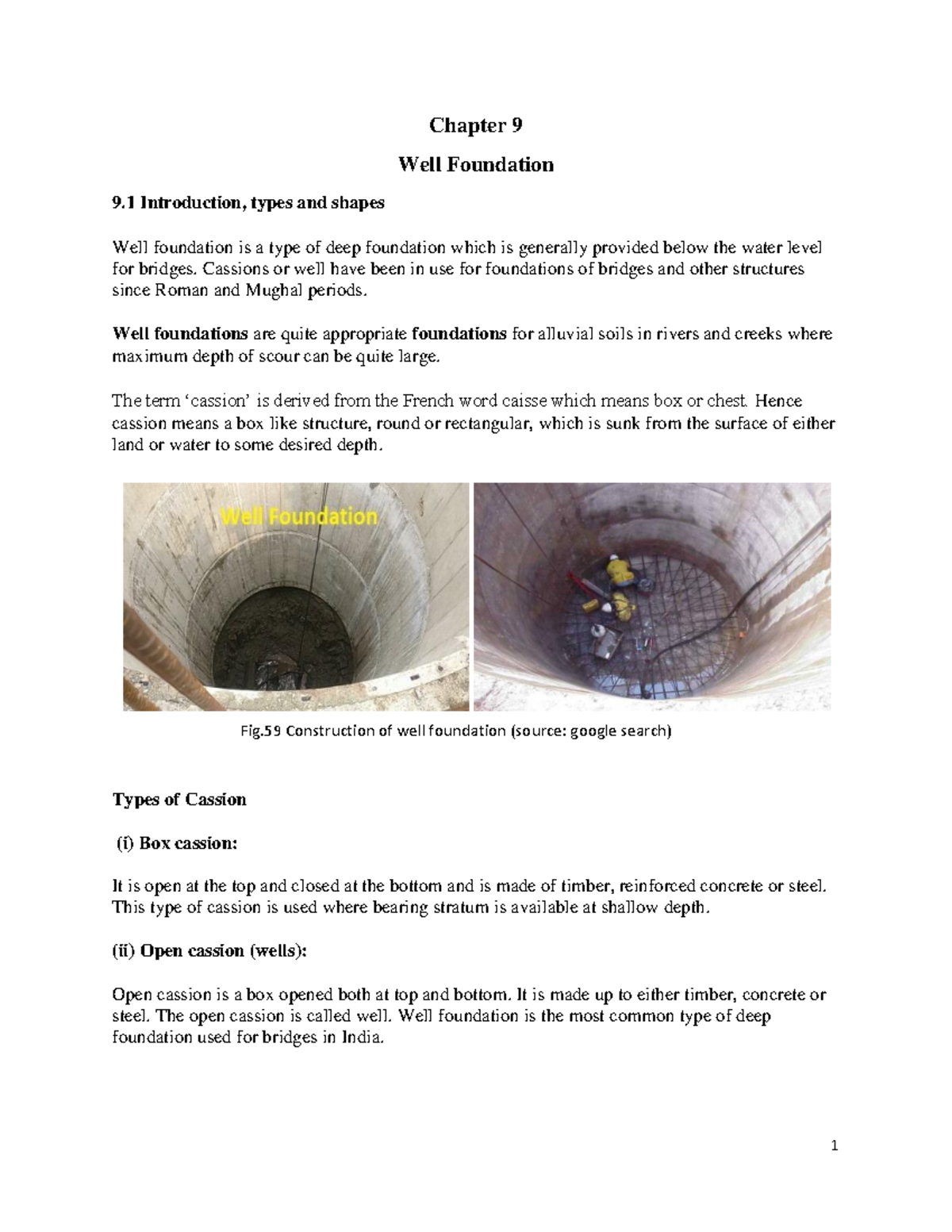 Chapter 9: Well Foundations - Types, Components, and Construction ...