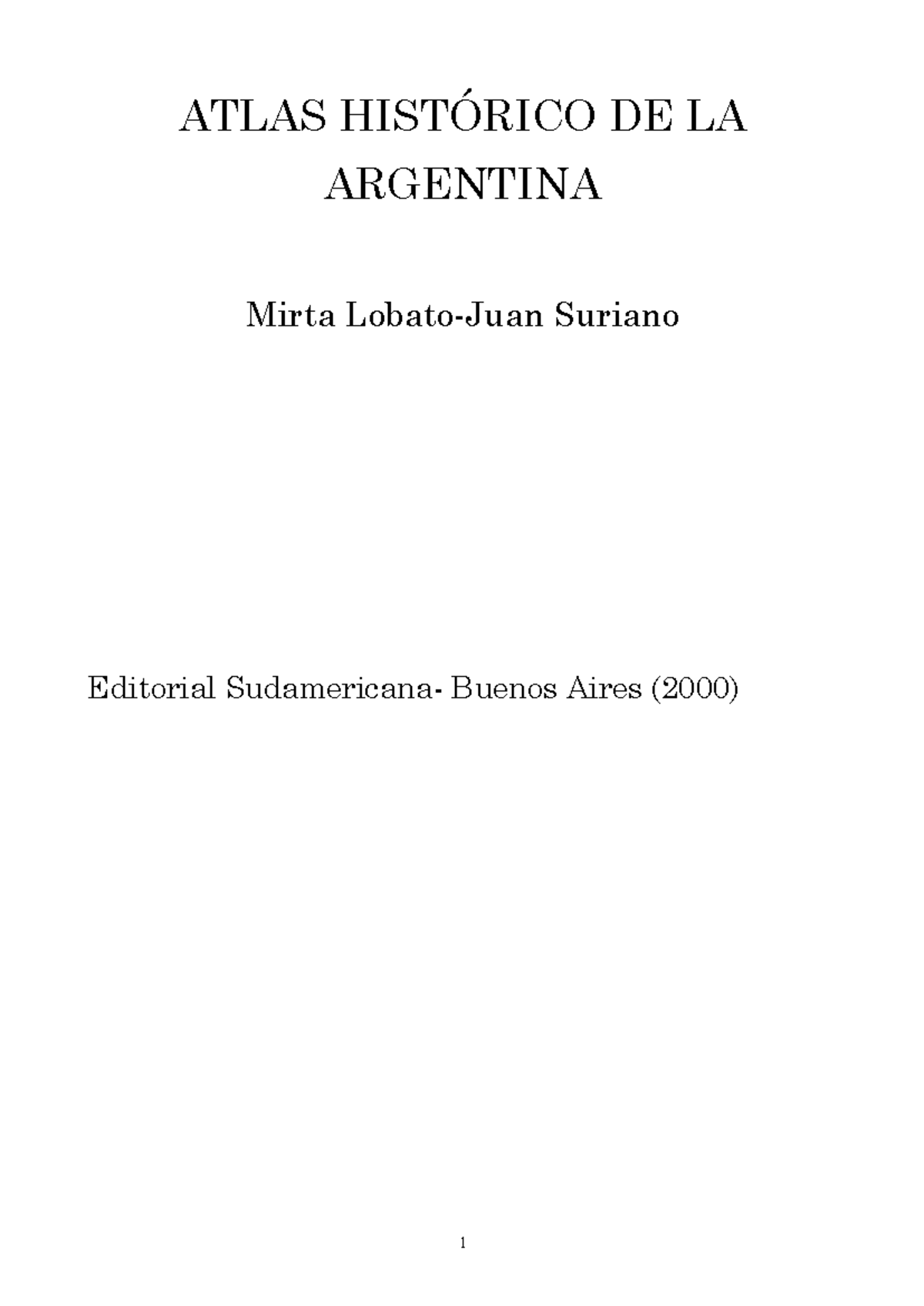 Lobato-Suriano: Historia de Argentina 1880-1916 - Análisis Político y Económico - Document Preview