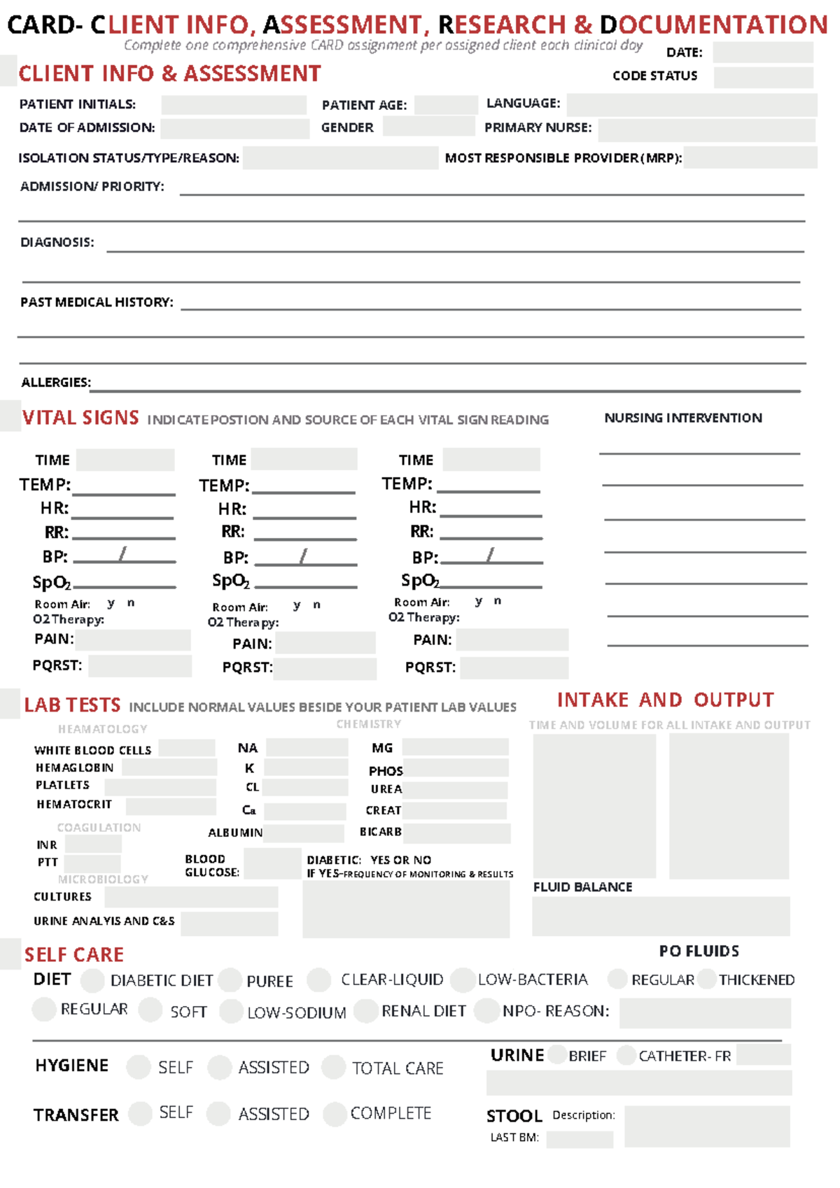 CLIENT INFO & ASSESSMENT CARD - Revised 2026 - Studocu