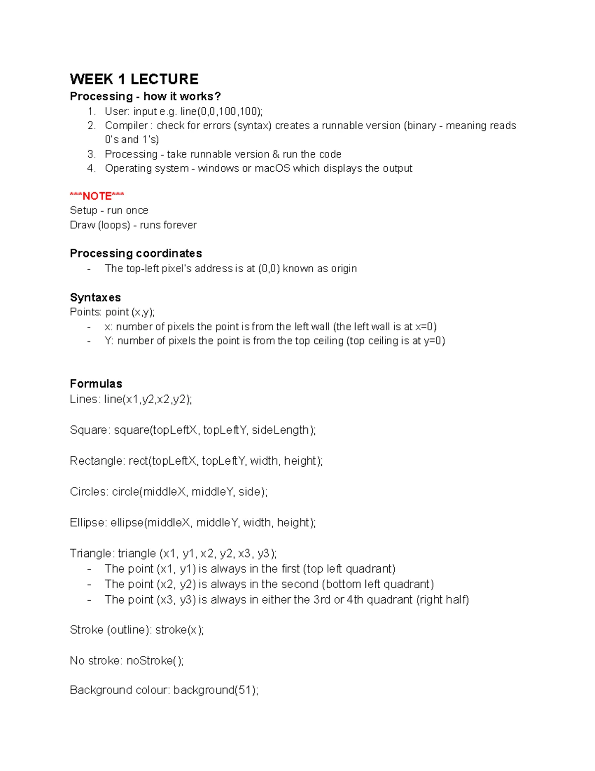 COMP1000 Final Exam Guide - Programming & Assessment Notes - Studocu