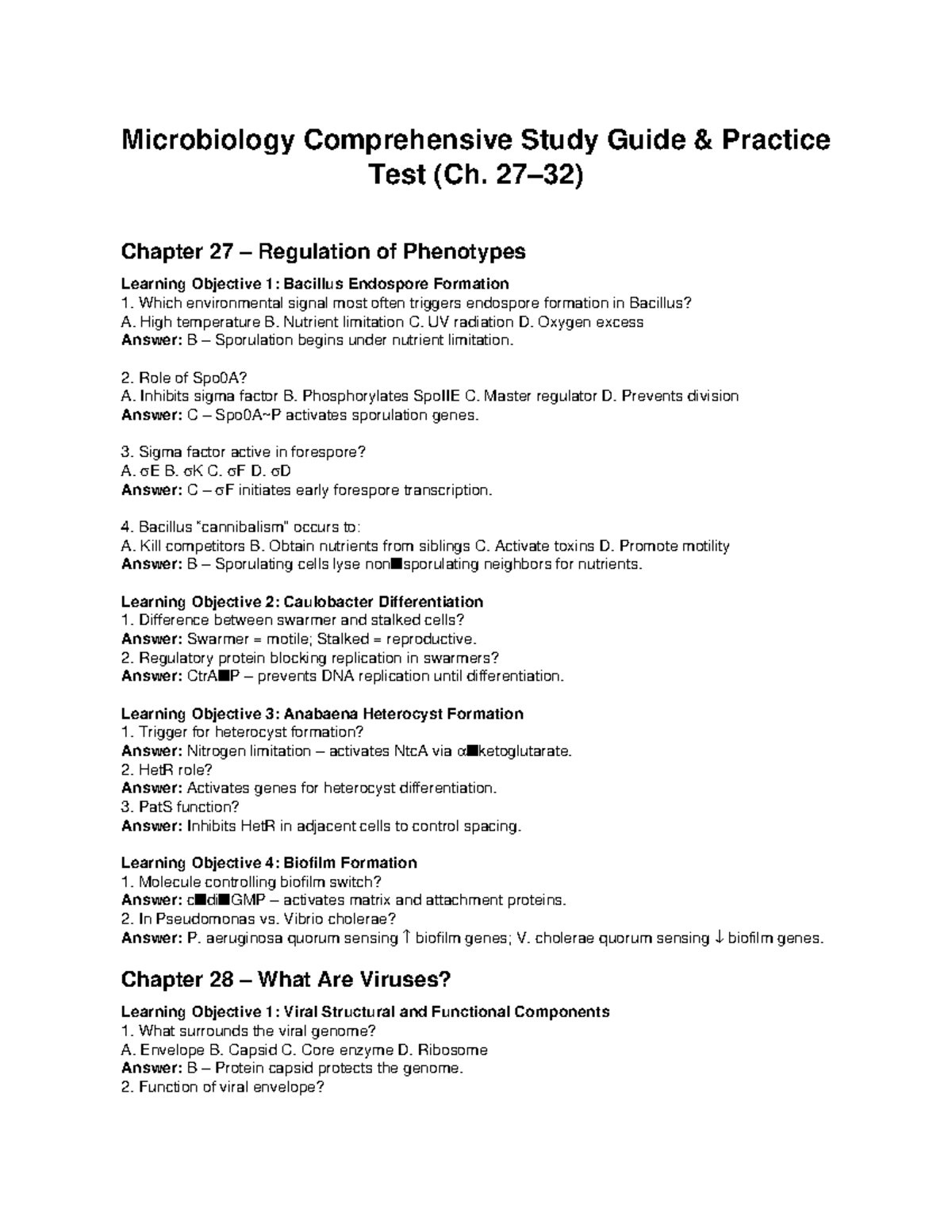 Microbiology Comprehensive Study Guide (Ch. 27-32) - Studocu