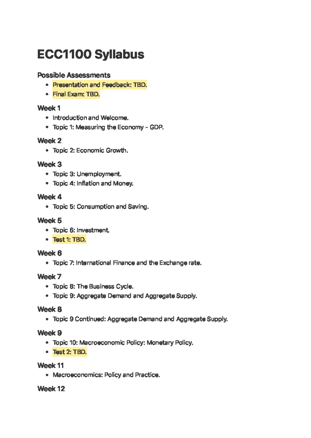 ECC1100 Syllabus - Unit Outline. - E C C 1 1 0 0 S y l l a b u s ...
