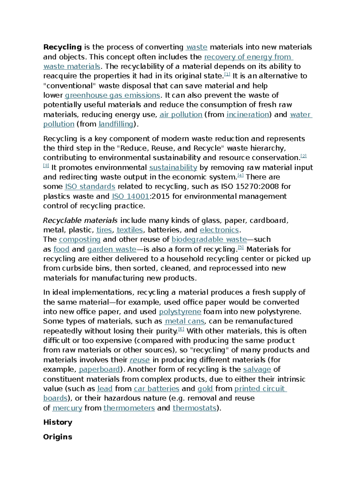 Document 3 - Recycling: Understanding Processes and Historical Context ...