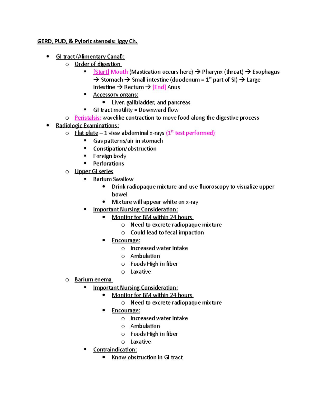 GERD & PUD Overview: Insights from Iggy Chapter on GI Disorders - Studocu