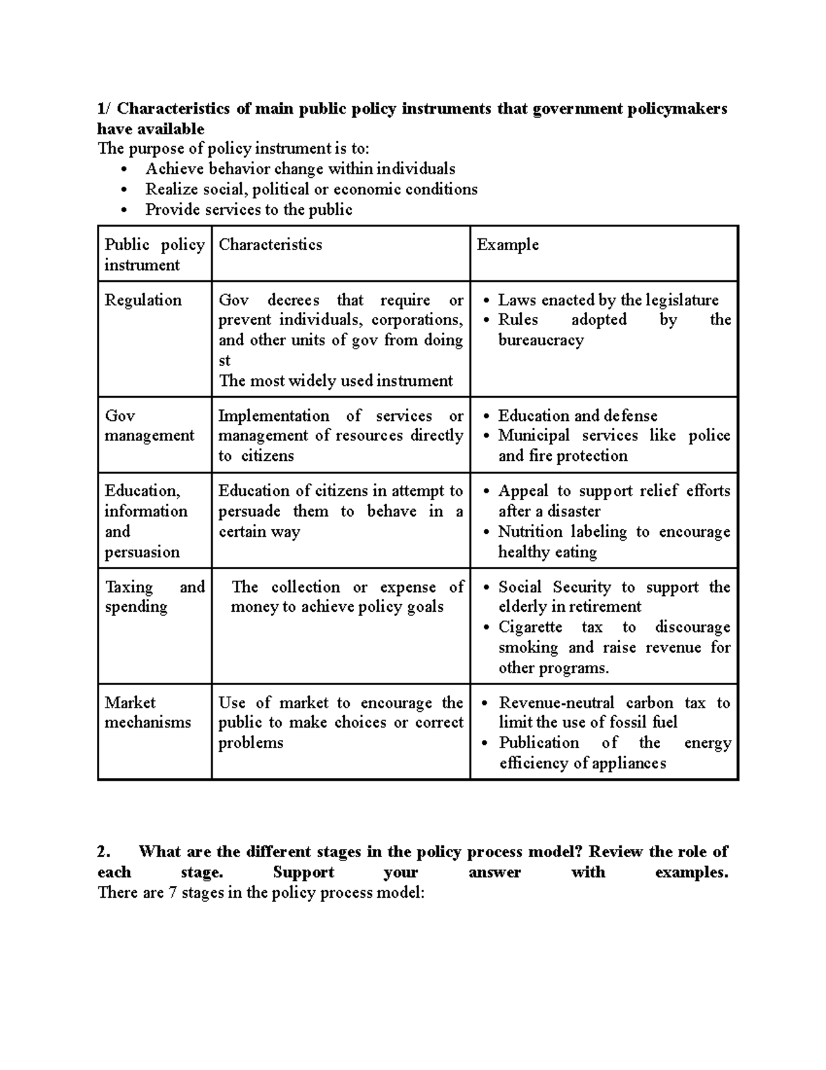 Public Policy Instruments and Their Role in Government Action: A Study ...