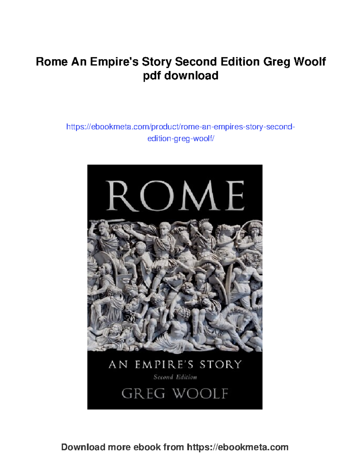 Rome: An Story, Second Edition by Greg Woolf - PDF Download - Studocu