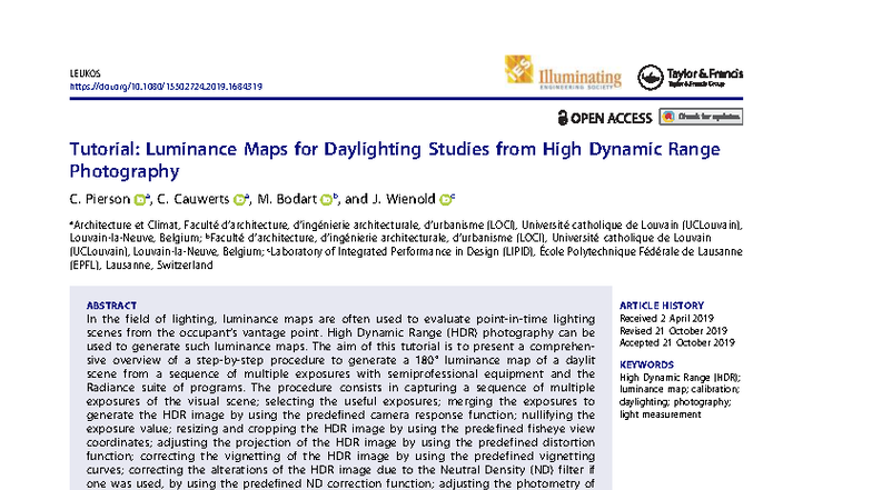 KDTJNR: Luminance Maps for Daylighting Studies - HDR Photography - Studocu