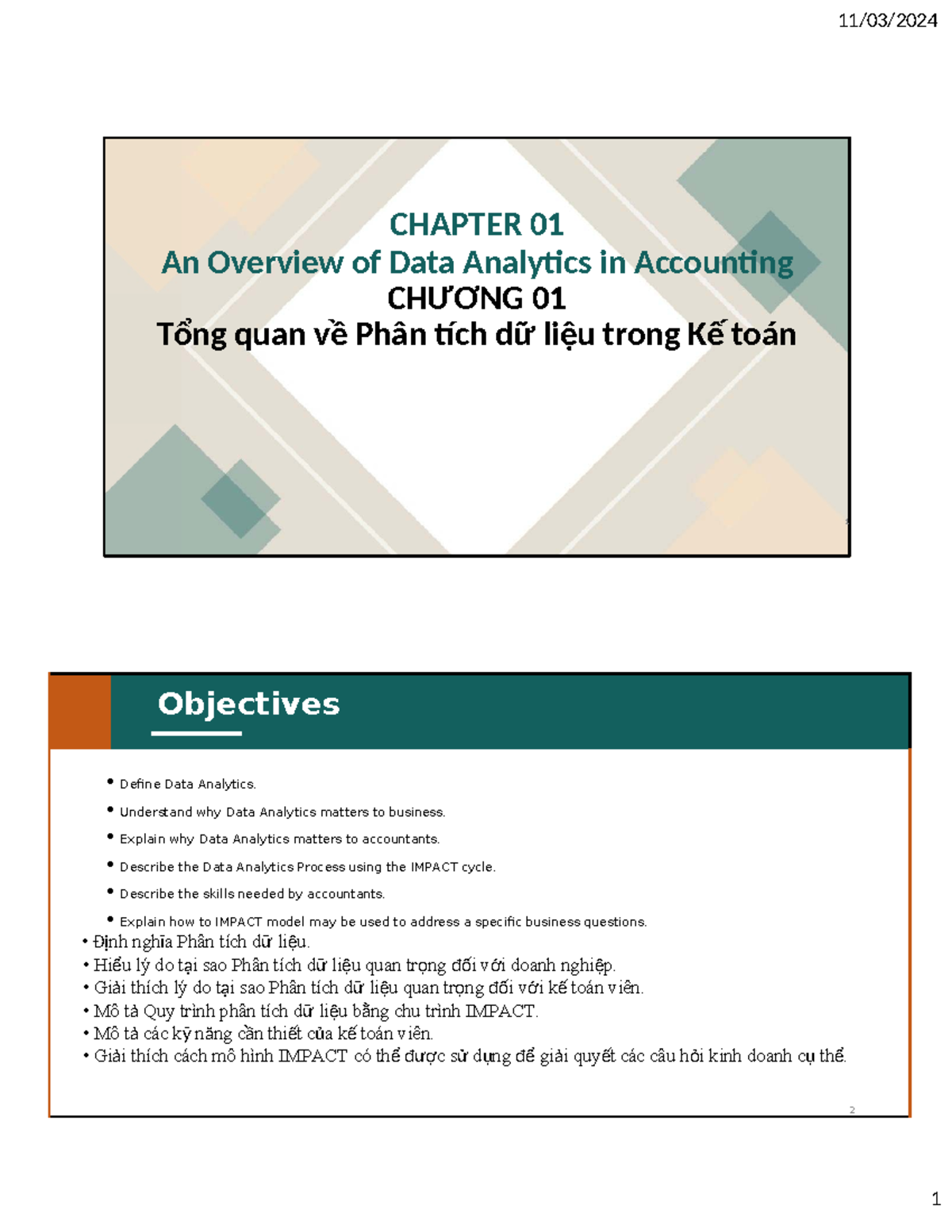 CHAPTER 01: Overview of Data Analytics in Accounting (Kế toán) - Studocu