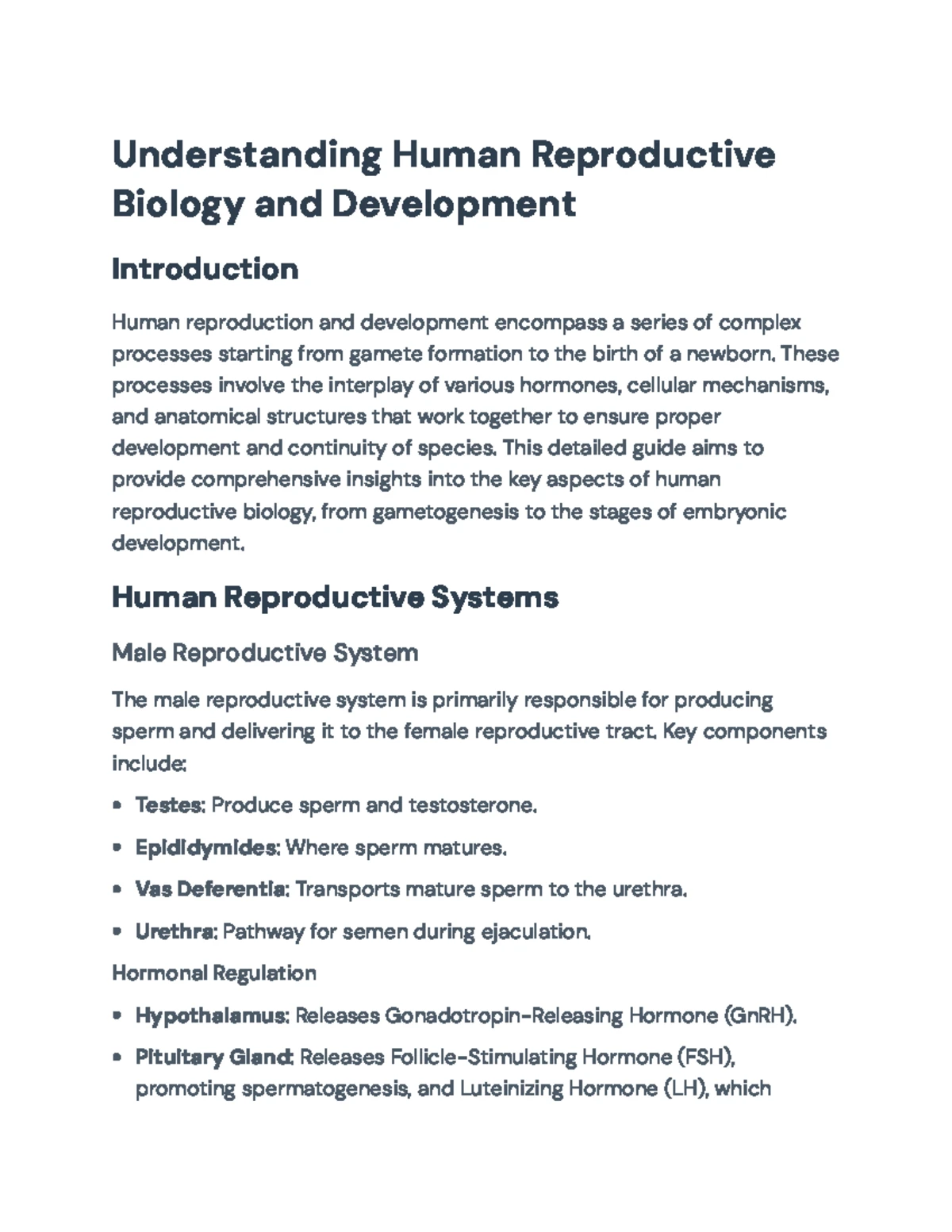 Reproductive Systems and Development in Mammals: A Comprehensive ...