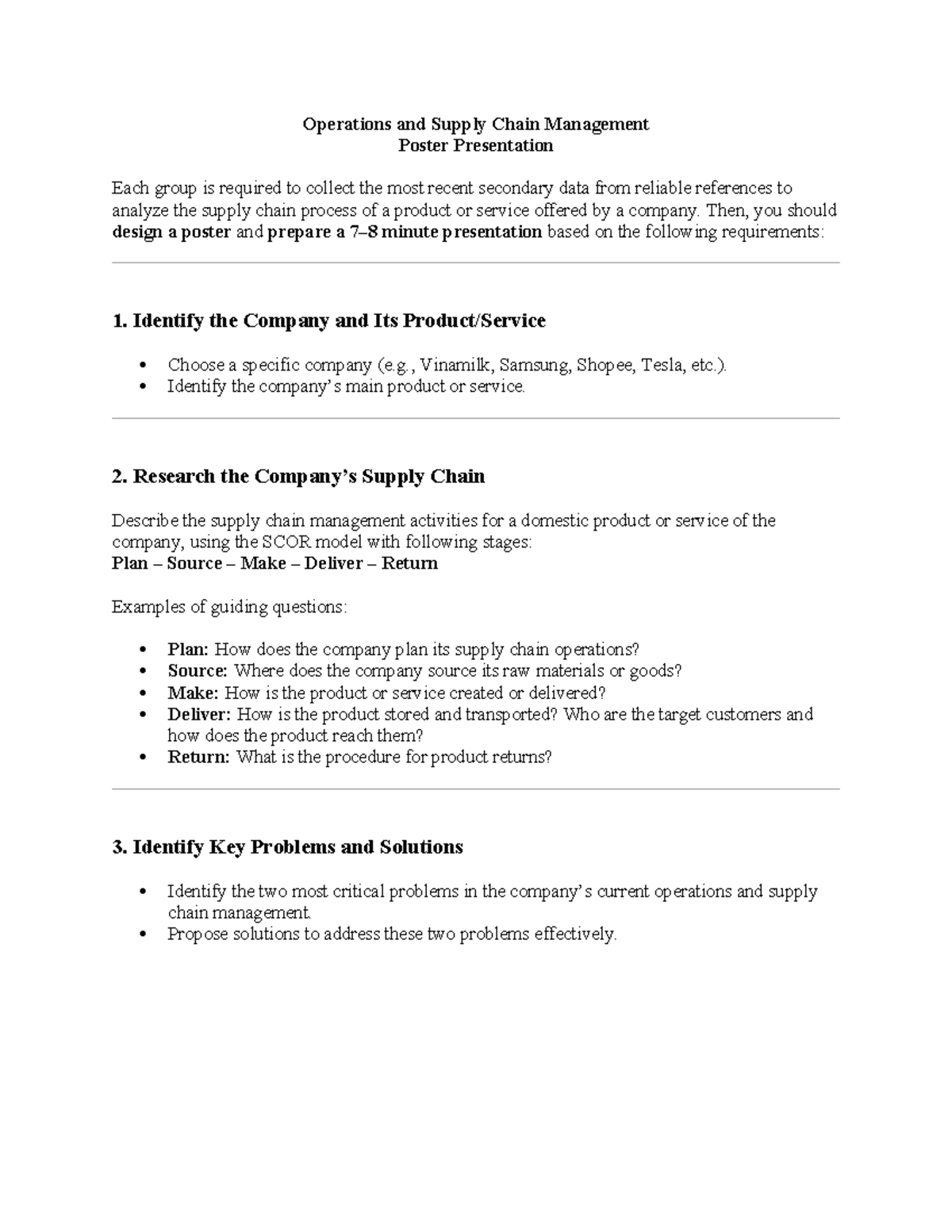 Operations and Supply Chain Management Poster Presentation Guide - Studocu