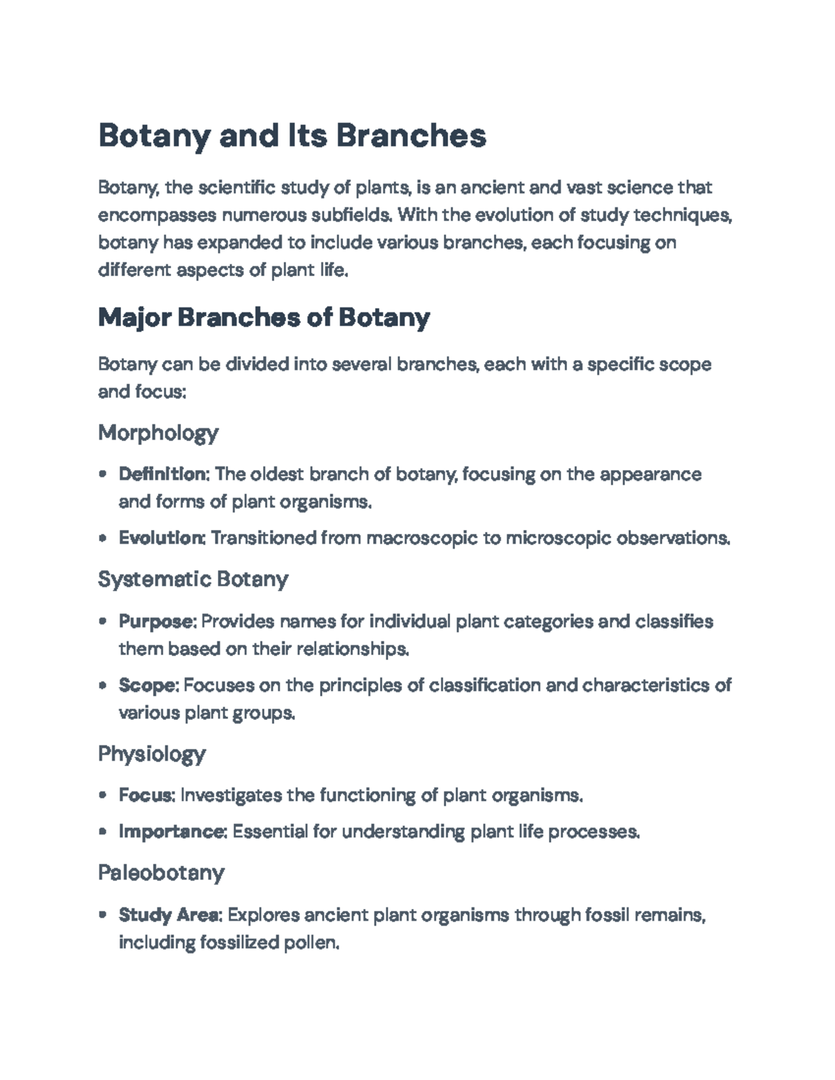 Branches of Botany: An Overview of Plant Sciences - Botany and Its ...