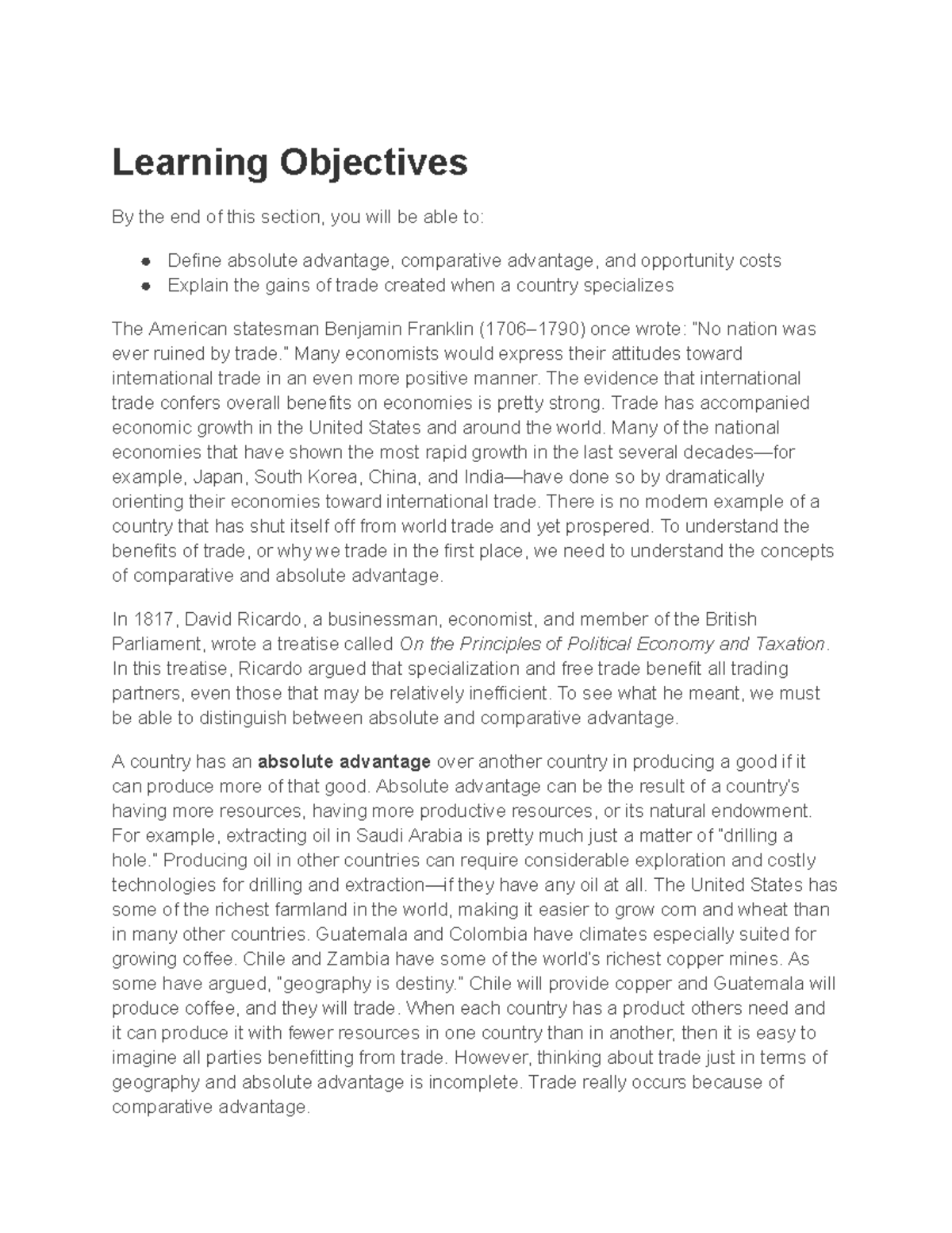 Understanding Comparative Advantage and Opportunity Cost in Trade (ECO ...
