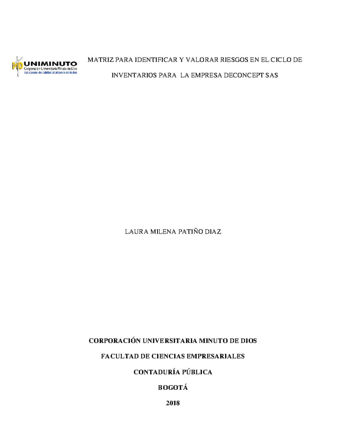Matriz para Identificación y Evaluación de Riesgos en Inventarios ...